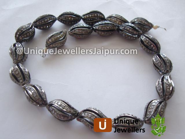 Diamond Studded Silver Twisted Ball